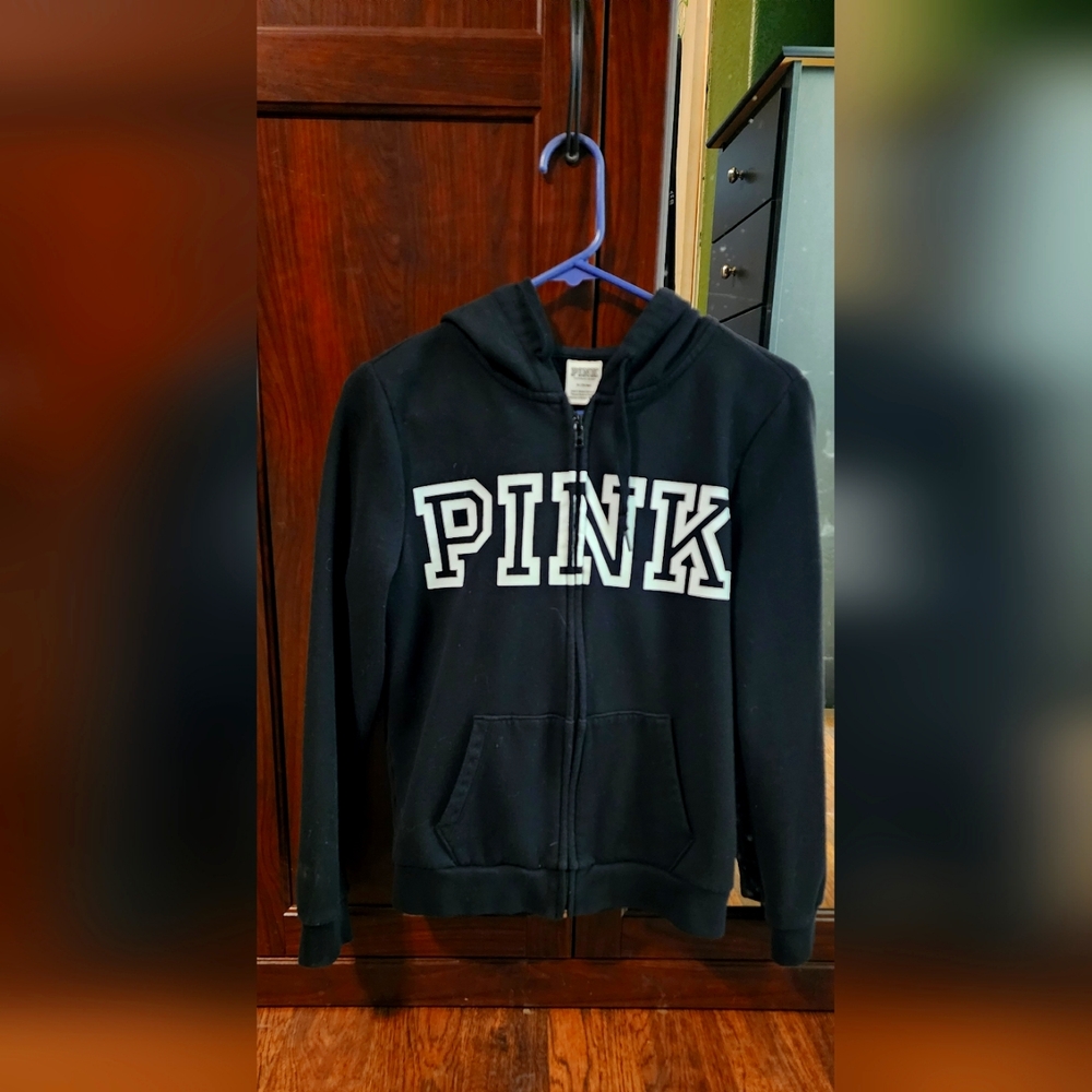 Pink zip up sweater